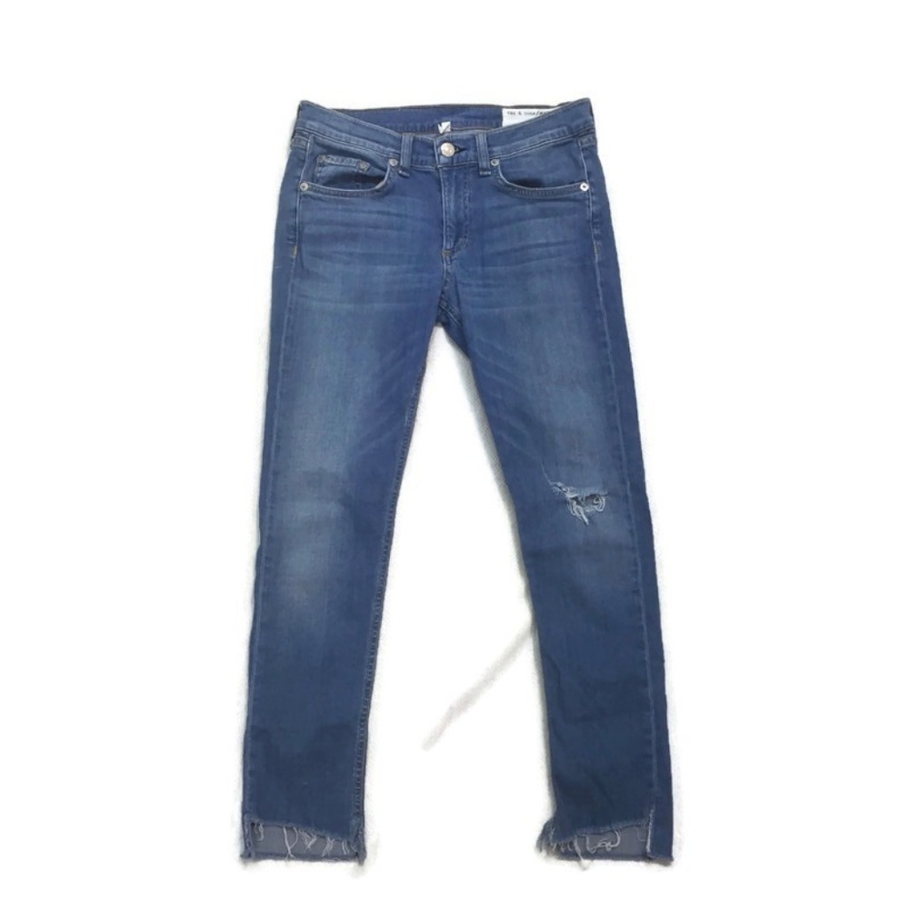 RAG & BONE Destroyed hem capri jeans- sunset